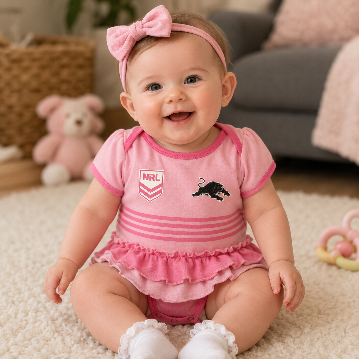 Panthers Footy Suit - Girls (Pink)