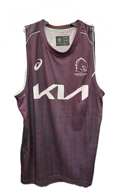 再入荷！NRL Brisbane Broncos シングレット Brisbane Broncos 2025 NRL Mens Mint Training Singlet