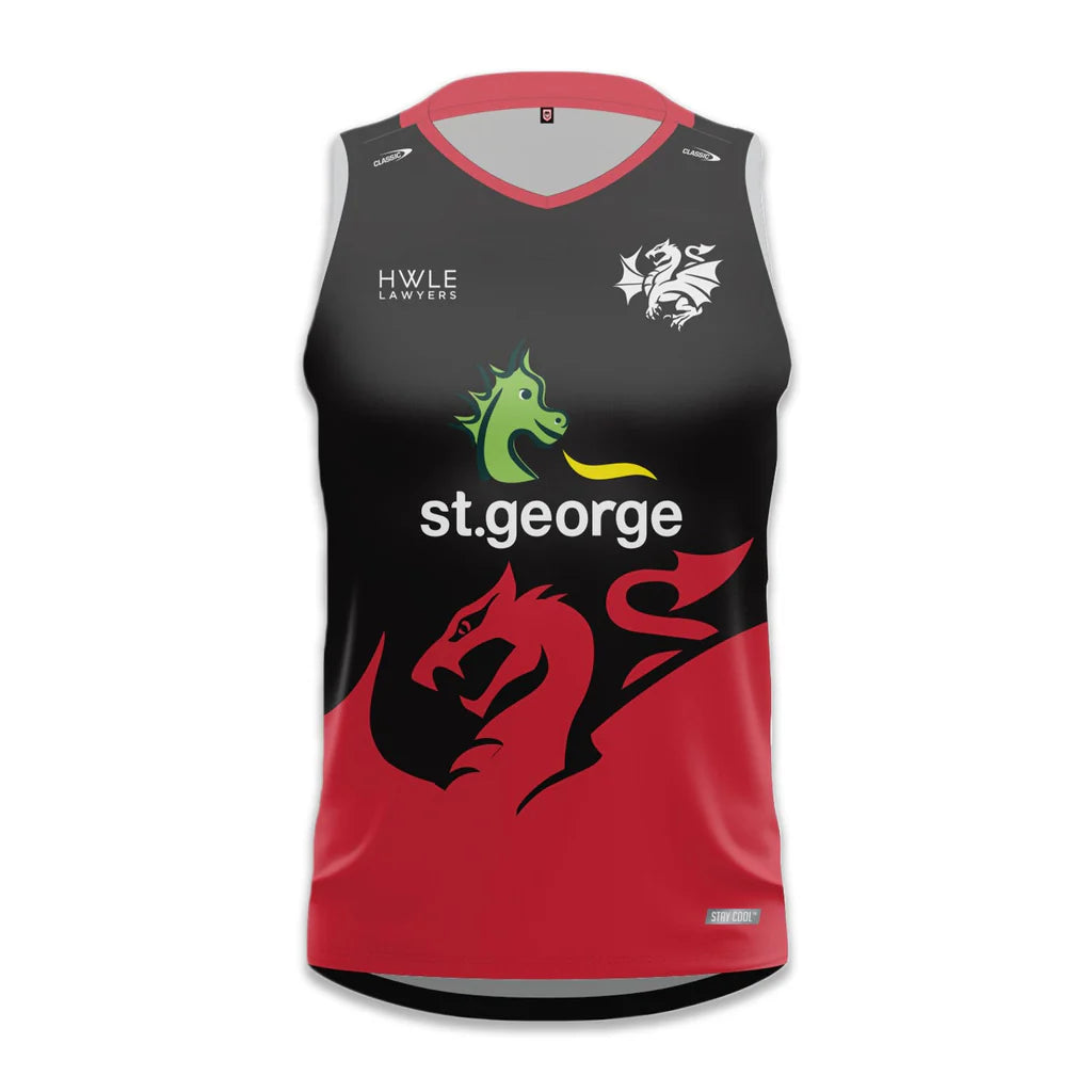 2024 St George Illawarra Dragons Training Singlet - Black