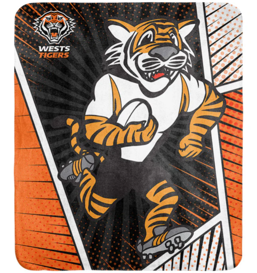 Wests Tigers Coral Fleece Rug