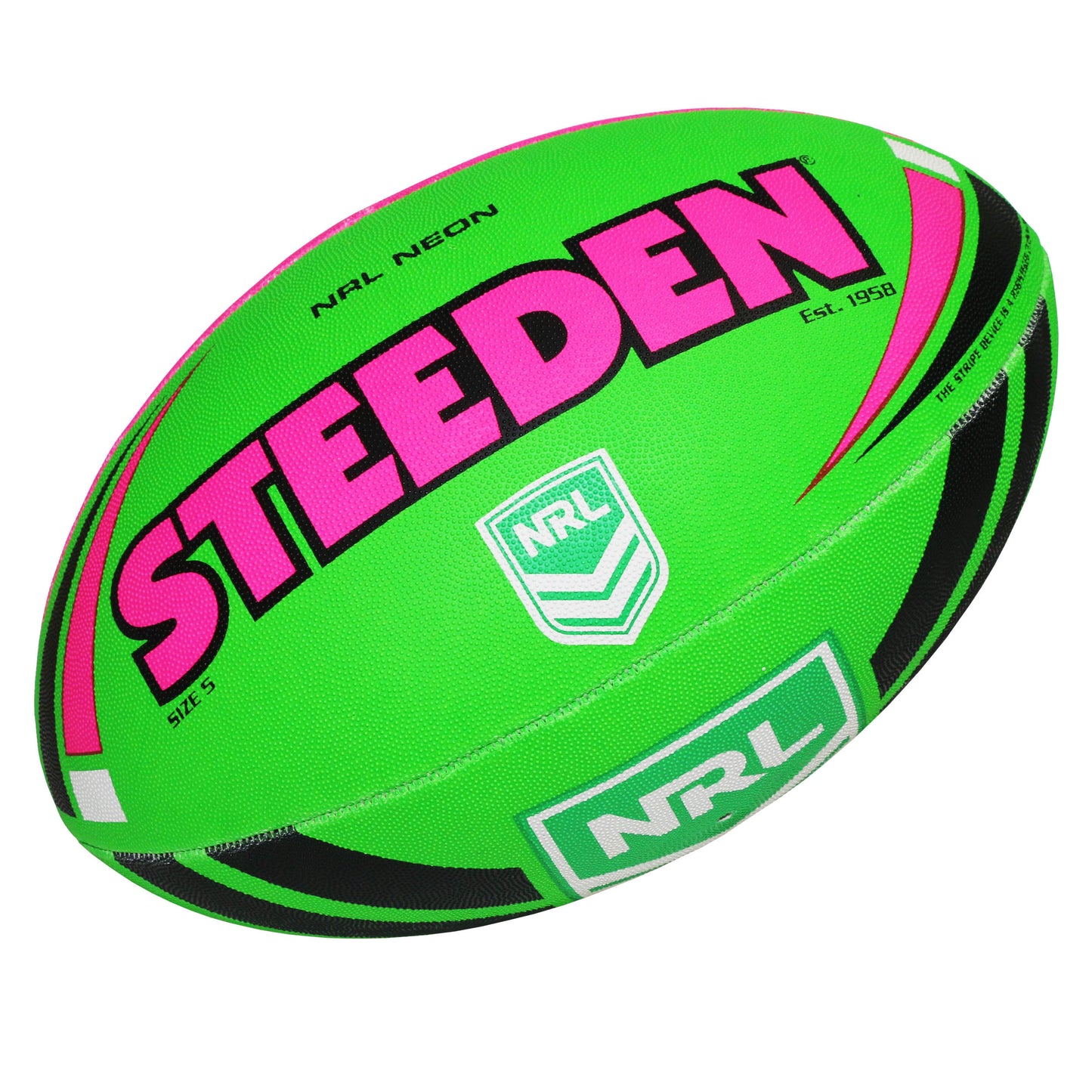 Steeden Neon Football (Size 5) Lime/Pink