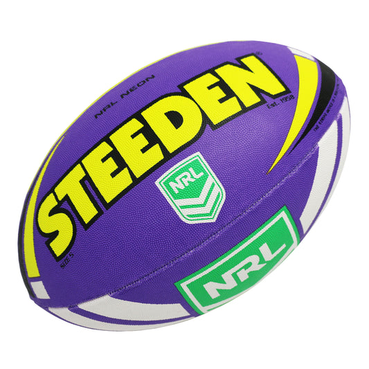 Steeden Neon Football (Size 5) Purple/Yellow