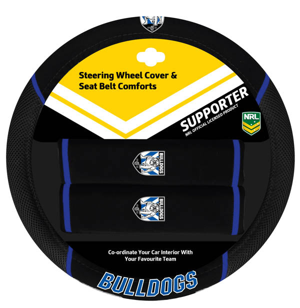 Bulldogs Steering Wheel & Seat Belt Cover