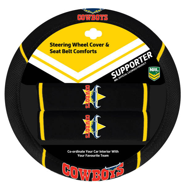 Cowboys Steering Wheel & Seat Belt Cover