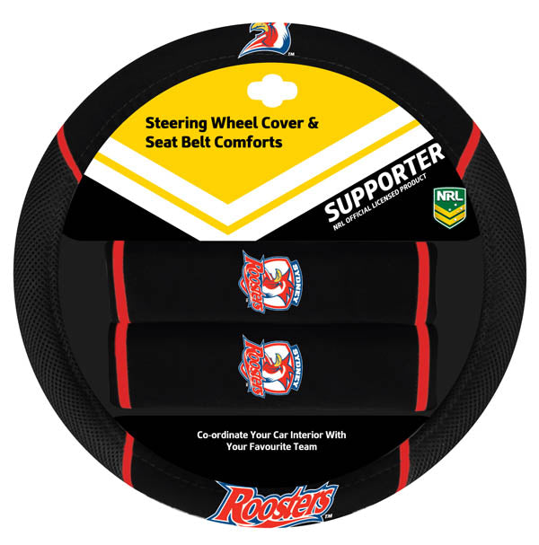 Roosters Steering Wheel & Seat Belt Cover