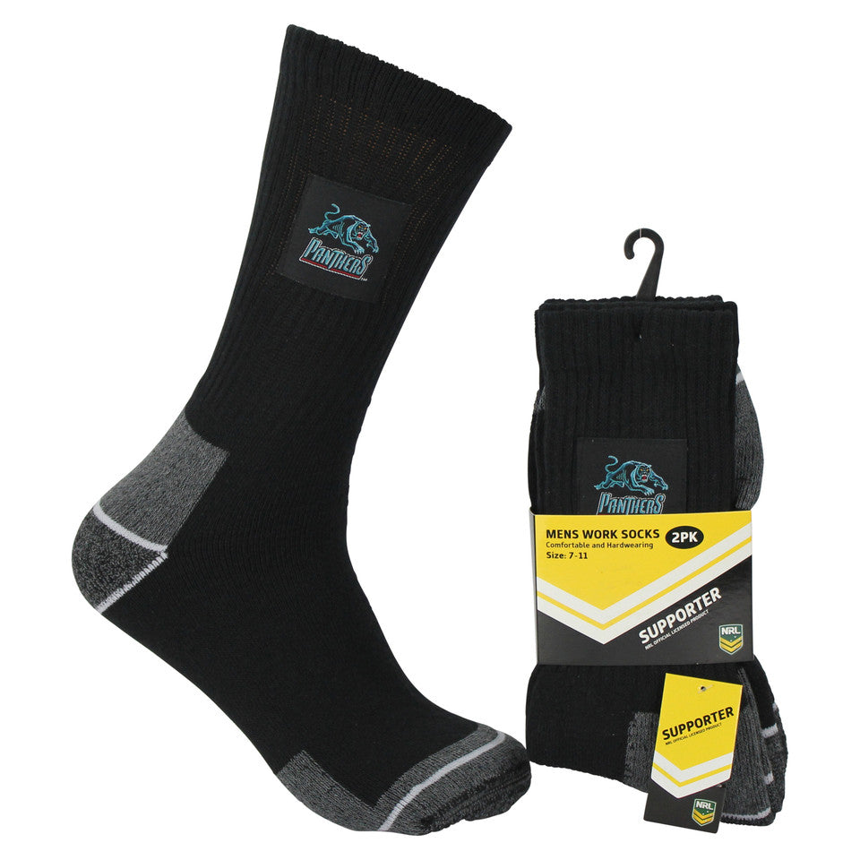 Penrith Panthers Mens Work Socks - 2 Pack