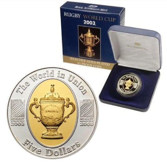 2003 Rugby World Cup $5 Proof Coin