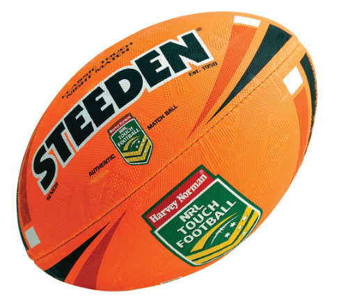 Steeden NRL Touch Night Match Ball - Fluoro Orange size 5