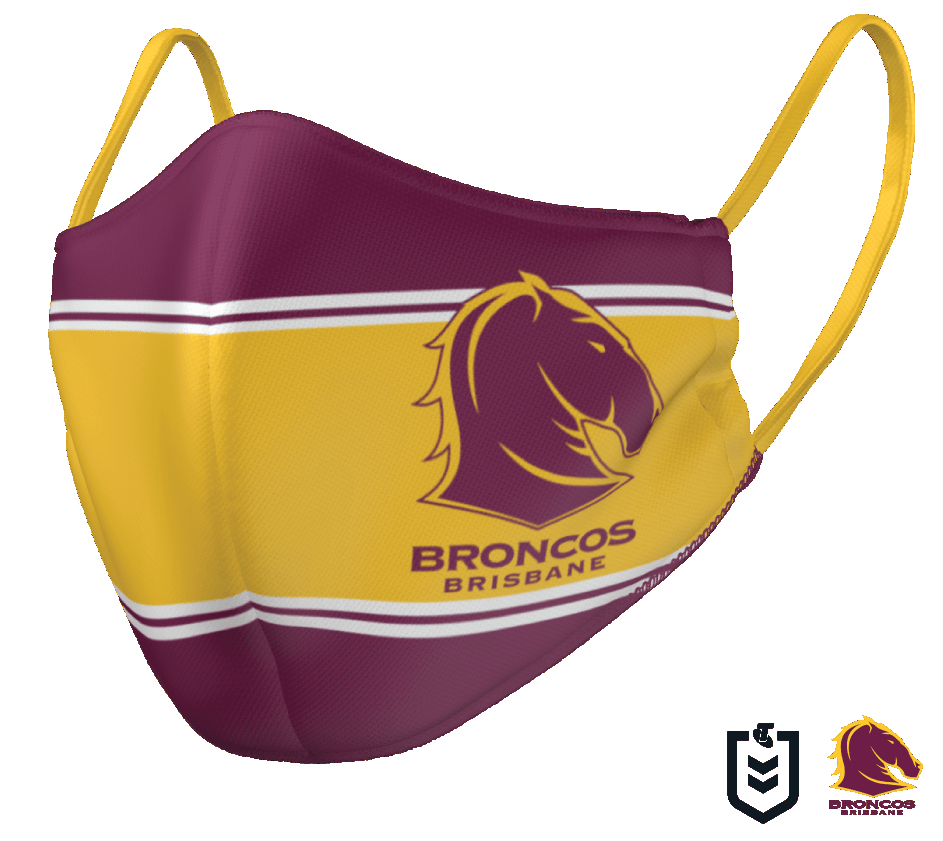 Brisbane Broncos Face Mask - Reversible